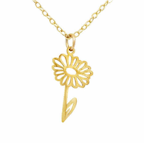 Lady's Yellow Stainless Steel/Gold Filled Hannah's Flower Necklace