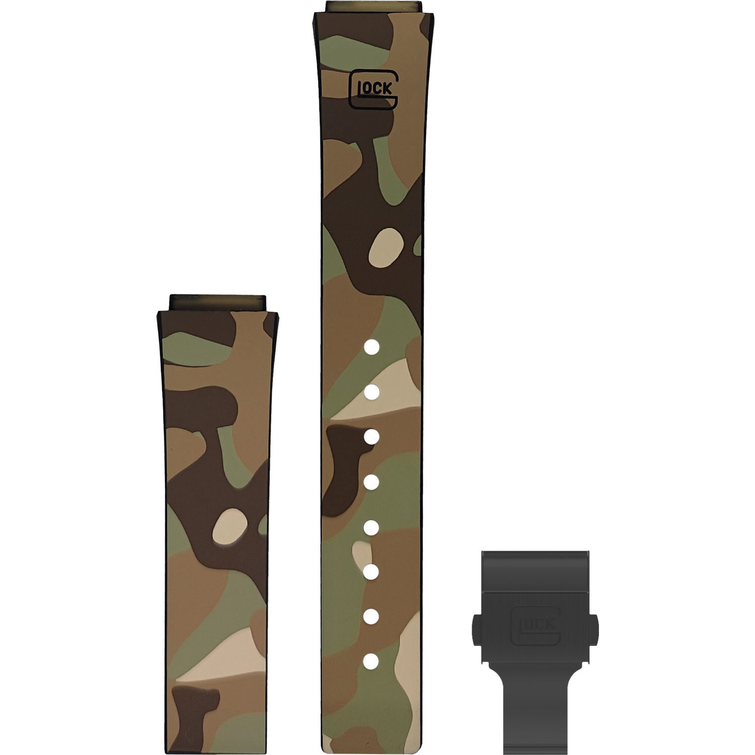 Camouflage Rubber Watch Strap | Black Stainless Steel