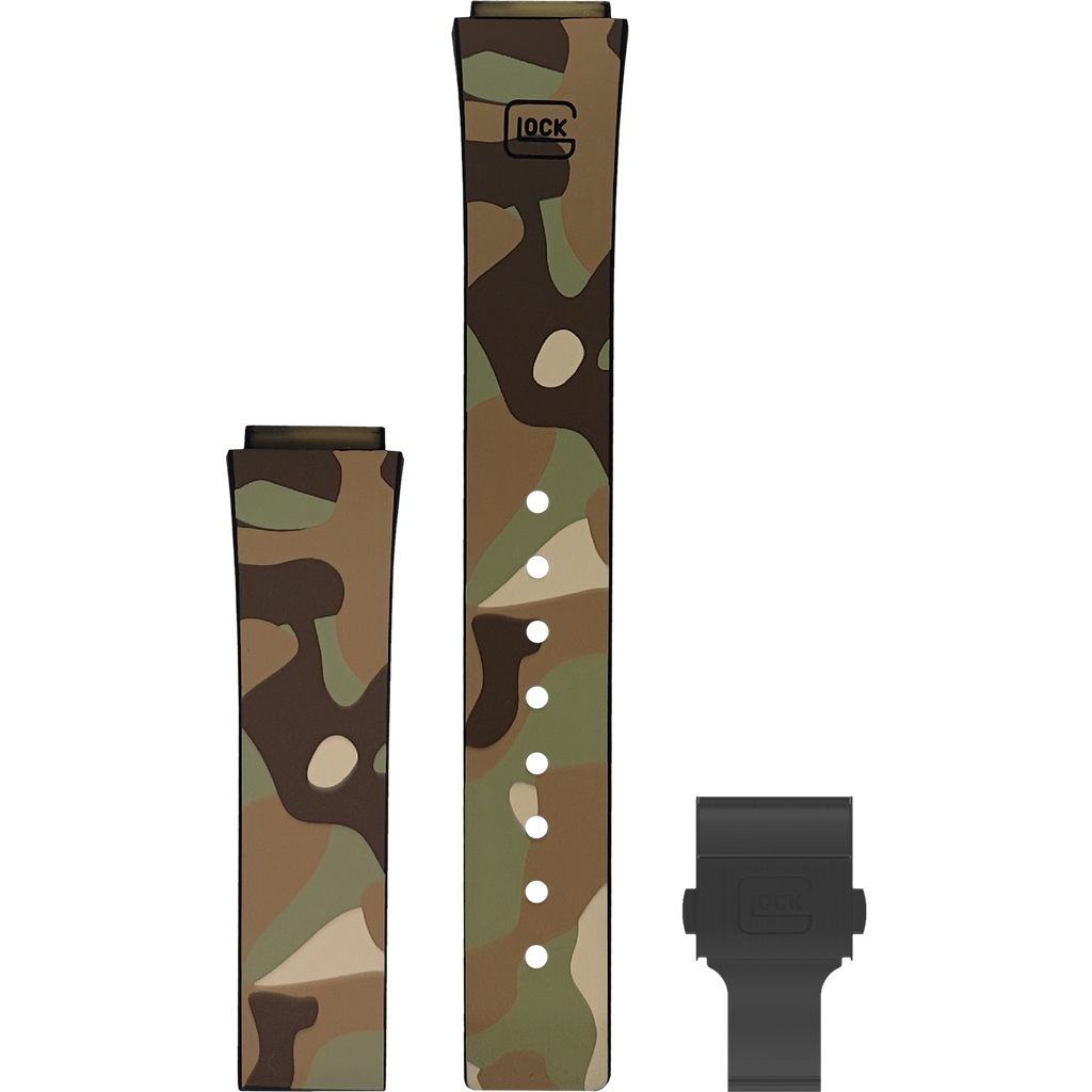 Camouflage Rubber Watch Strap | Black Stainless Steel