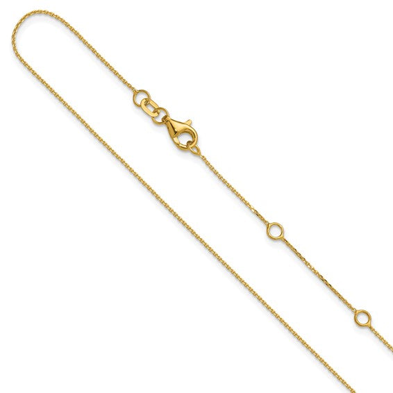 Diamond Cut .85Mm Square Cable Chain | 14k Yellow