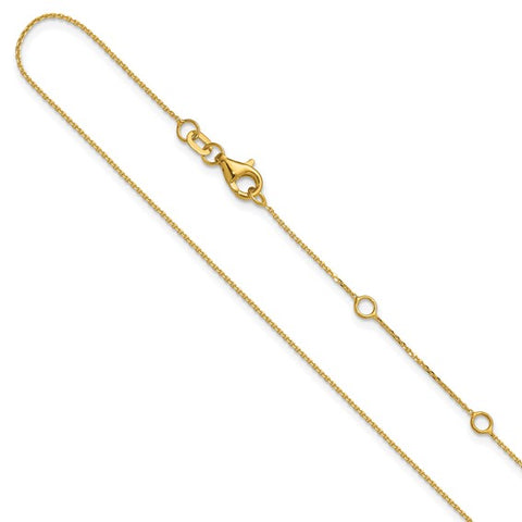 Diamond Cut .85Mm Square Cable Chain | 14k Yellow