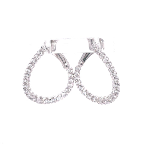 Curved Teardrop Earrings | 14k White