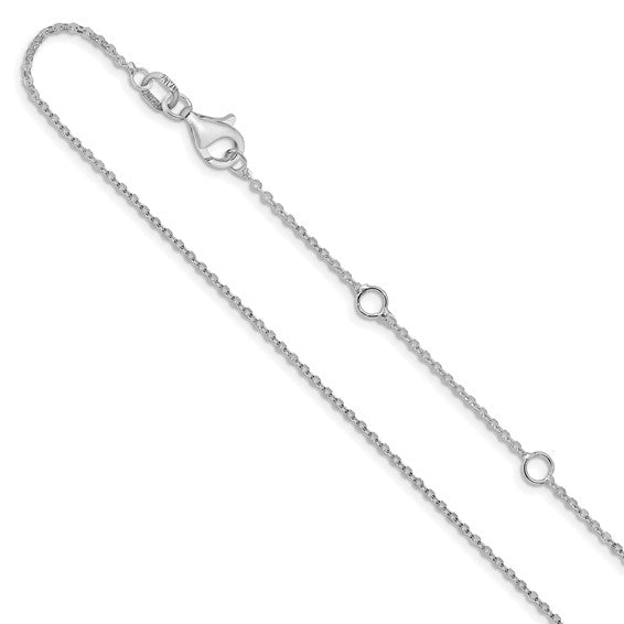 White 10 Karat 1.2Mm Flat Cable Chain Length 18