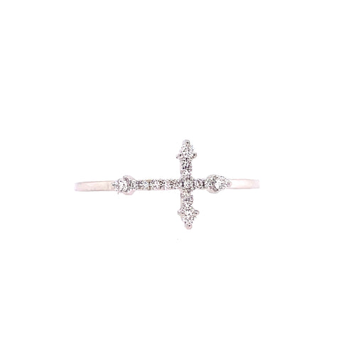 Cross Fashion Ring | 14k White