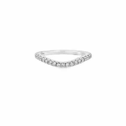 Prong Set, Curved Anniversary Ring | 14k White