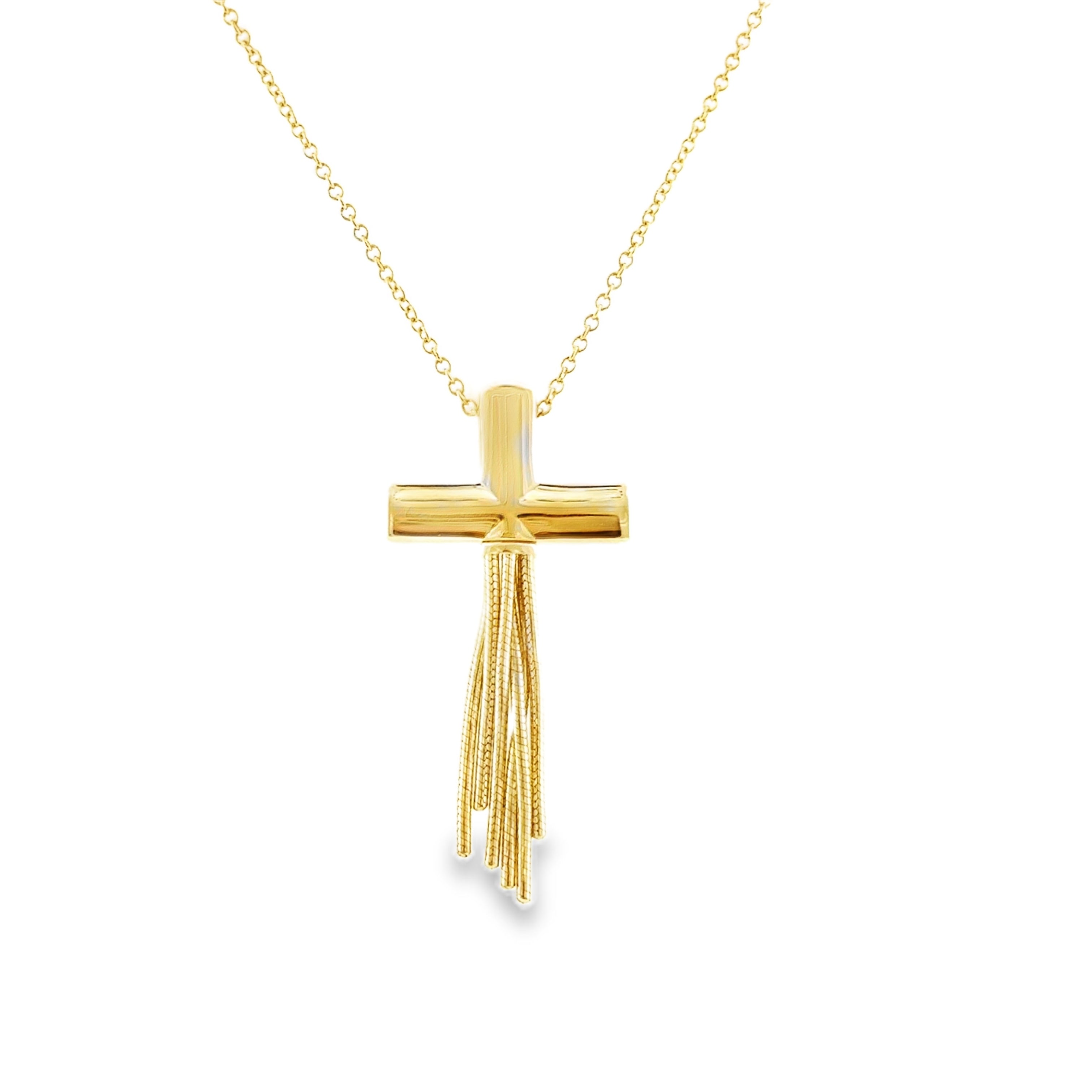 14 Karat Yellow Gold ''The Wind'' Cross Pendant