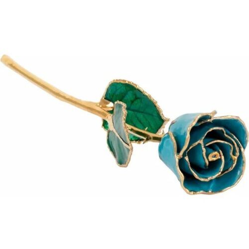 March Lacquered Birth Month Rose Trimmed in 24 Karat Gold.