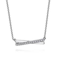 Crossover Stationary Necklace | White Sterling