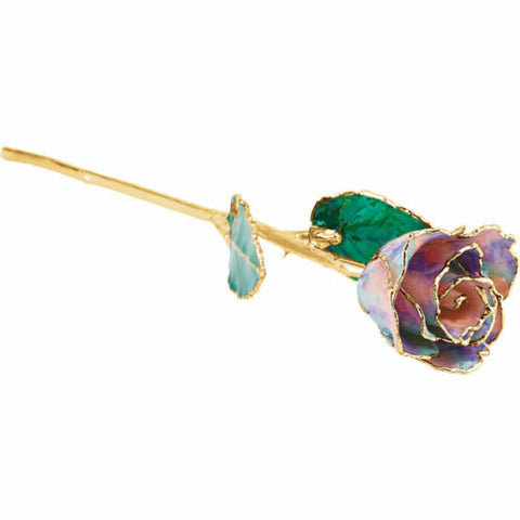 Lacquered October Opal Rose | Trimmed in 24 Karat Gold