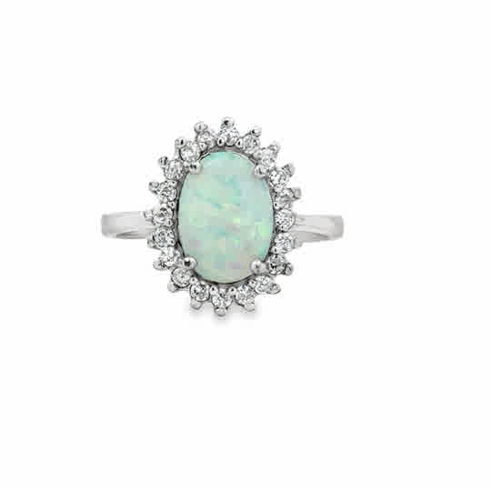 Oval Opal Fashion Ring | 925 Sterling Silver