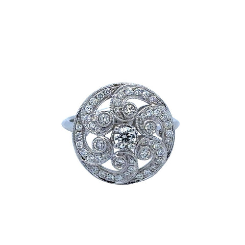 Vintage Circle Anniversary Ring | 18k White