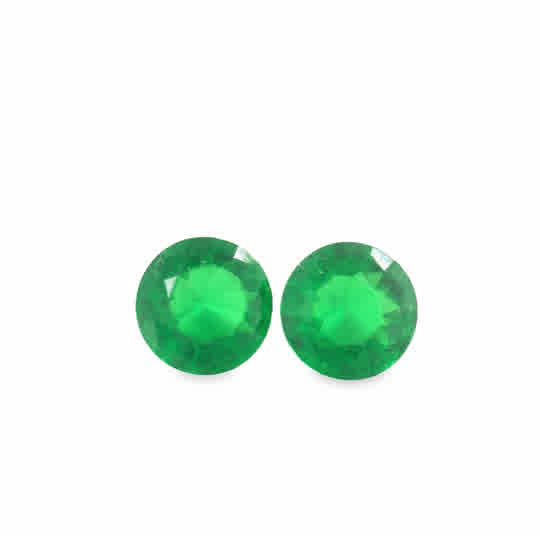 2 = 5.00mm Round Created Emeralds