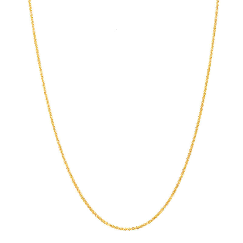 Yellow 14 Karat 1.25Mm Solid Twist Sparkle Criss Cross Chain Length 18