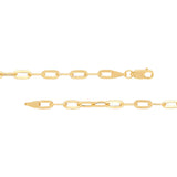 Yellow 14 Karat 2.95Mm Hollow Flat Paperclip Chain Length 18