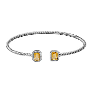 Emerald Halo Cuff Bracelet | 925 Sterling Silver