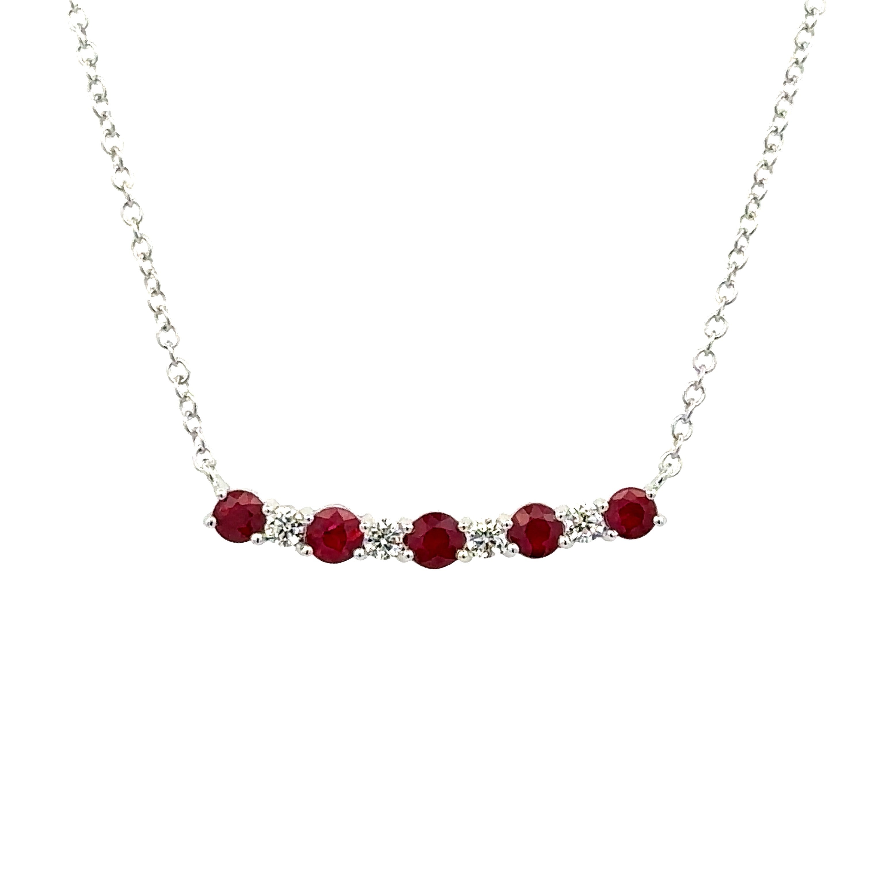 Alternating Bar Necklace | 14k White