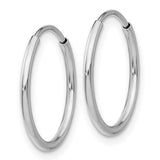 Lady's White 14 Karat Endless Tube Hoop Earrings