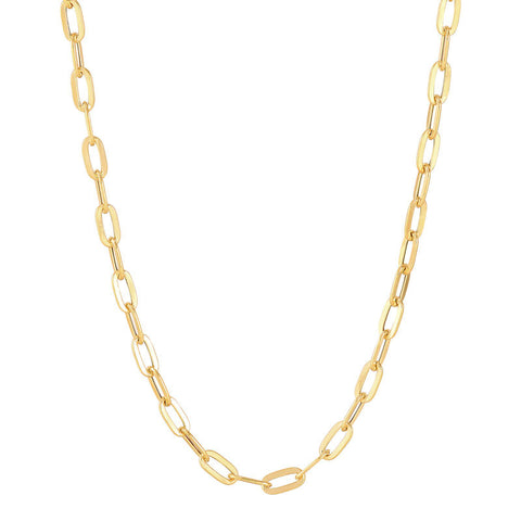 Yellow 14 Karat 2.95Mm Hollow Flat Paperclip Chain Length 18