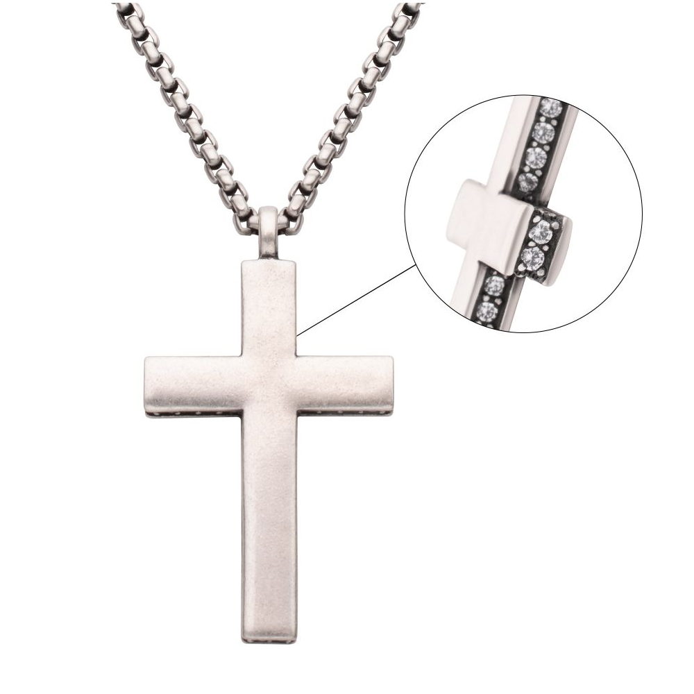 Antique Cross With Box Chain | 925 Sterling Silver