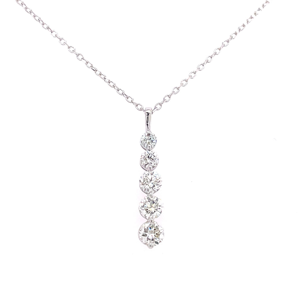 Journey Diamond Pendant | 14kt White Gold