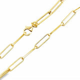 Yellow 14 Karat 3.9Mm Hollow Paperclip Chain Length 18