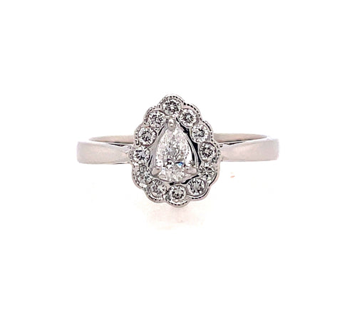 Fashion Ring | 14k White (0.20ct Pear)