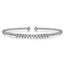 Milgrain Style Bar Bracelet | 14k White