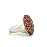 Effy Orange Multi Stone Pave' Ring | 925 Sterling Silver