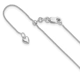 White 10 Karat .8Mm Adjustable Wheat Chain Length 22