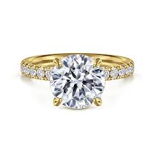 Yellow 14 Karat Prong Set Ring Size 6.5 one 8.00mm Round Cubic Zirconi
