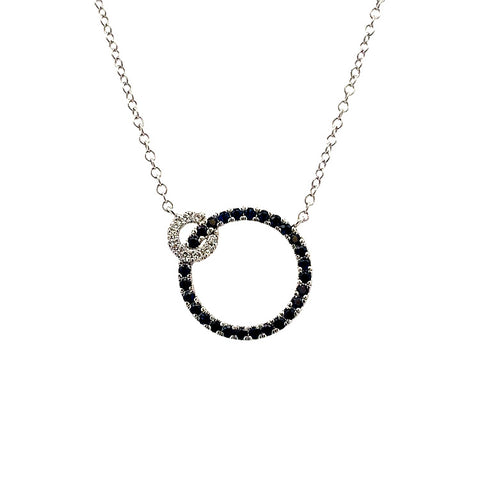 Stationary Interlocked Circles Necklace | 14k White