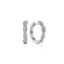 Twisted Huggie Hoops | 14k White