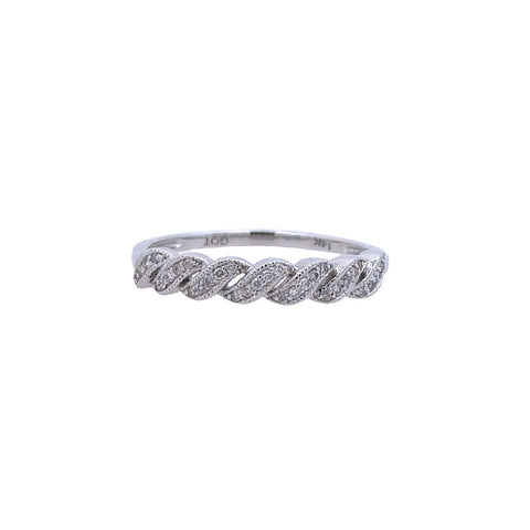 Curved Stackable Fashion Ring | 14k White