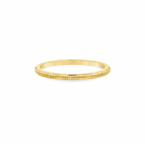 Lady's Yellow 14 Karat 1.5Mm Milgrain Center, Comfort Fit Wedding Band