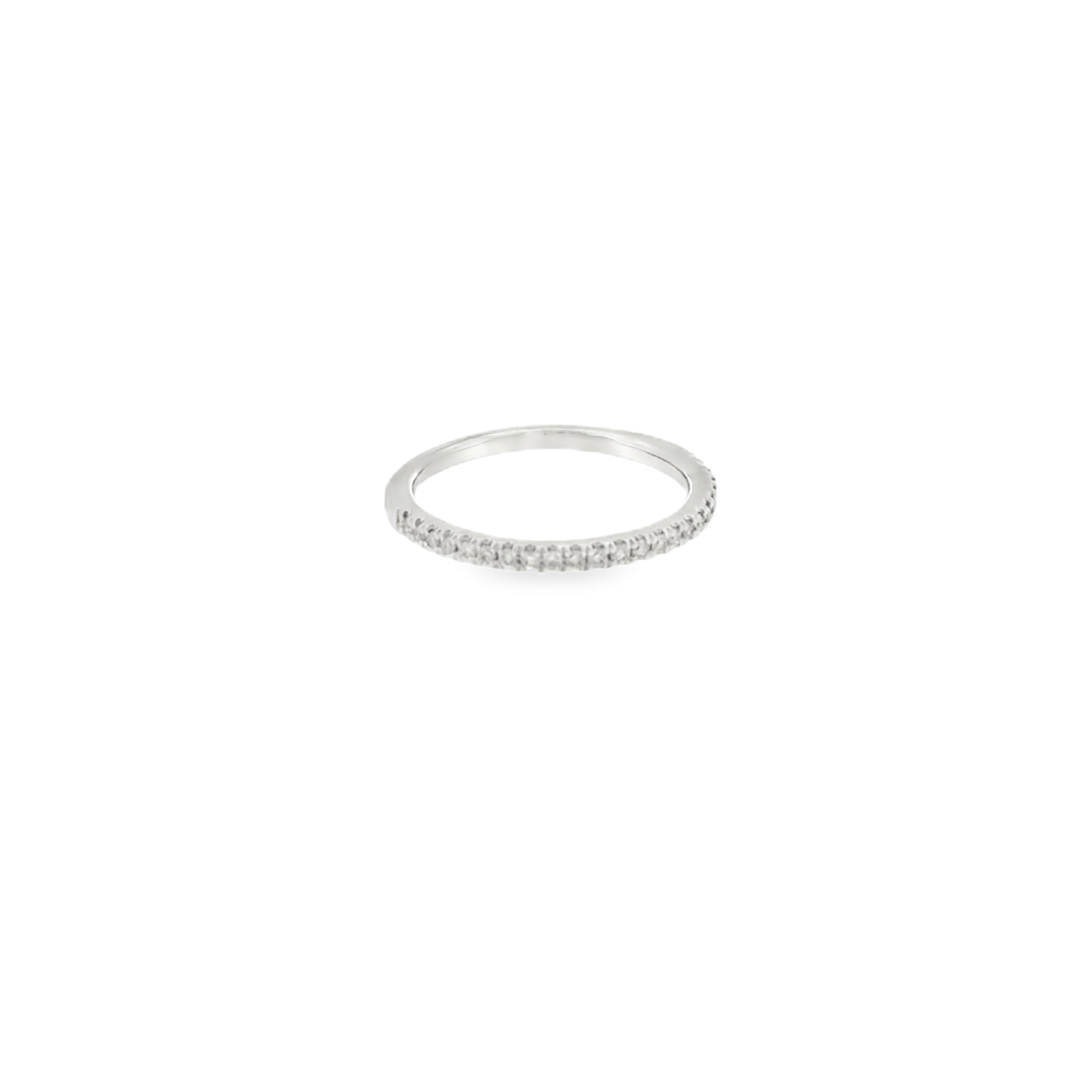 Ladies Platinum Prong Set Anniversary Ring with .13ctw Round Diamonds, Size 4