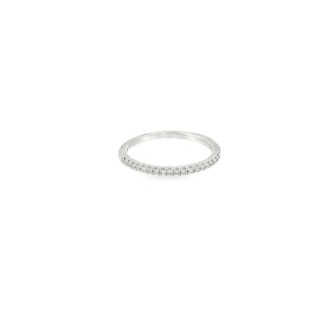 Ladies Platinum Prong Set Anniversary Ring with .13ctw Round Diamonds, Size 4