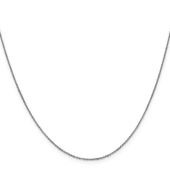 White 14 Karat Sparkle Singapore Chain Length 20