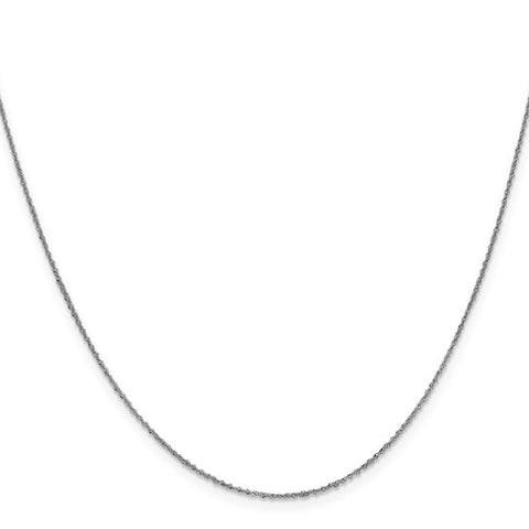 White 14 Karat Sparkle Singapore Chain Length 20