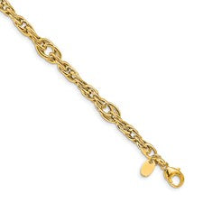 Yellow Polished 14 Karat Oval Link Bracelet Length 7.5