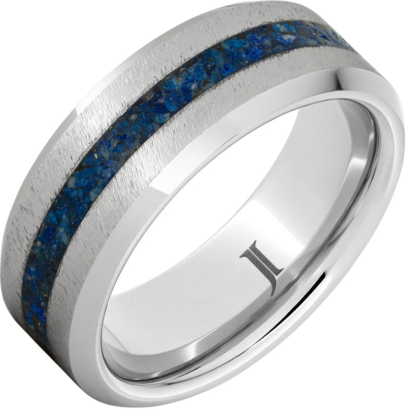 2mm Lapis Grain, in 8mm Beveled Edge Band
