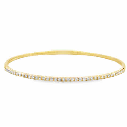 14ky Flexie Straight Prong Set, .50ctw Round Diamonds, 6.75''