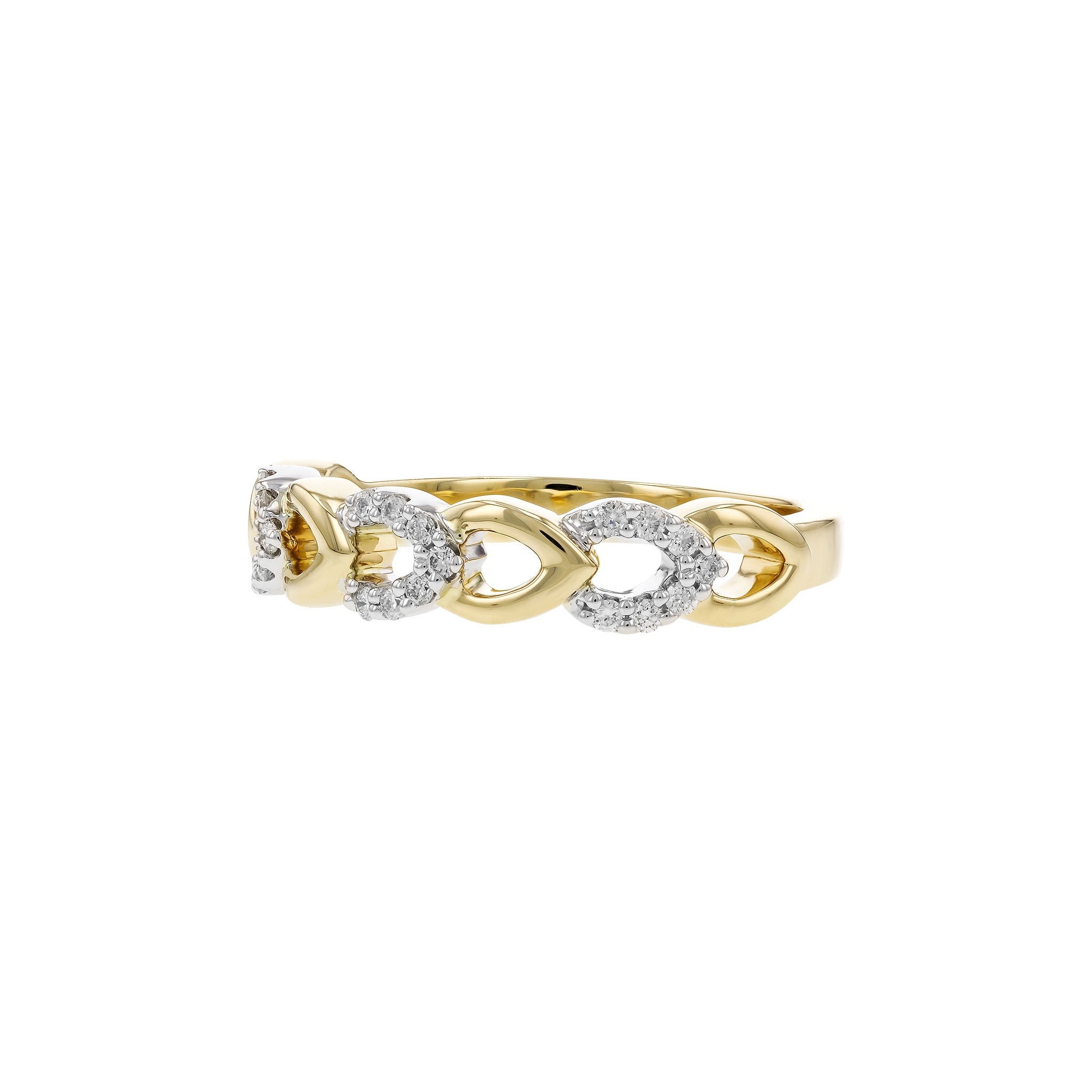 14 Karat Yellow and White Gold Open Link Style with .14ctw Round Brilliant Cut Diamonds