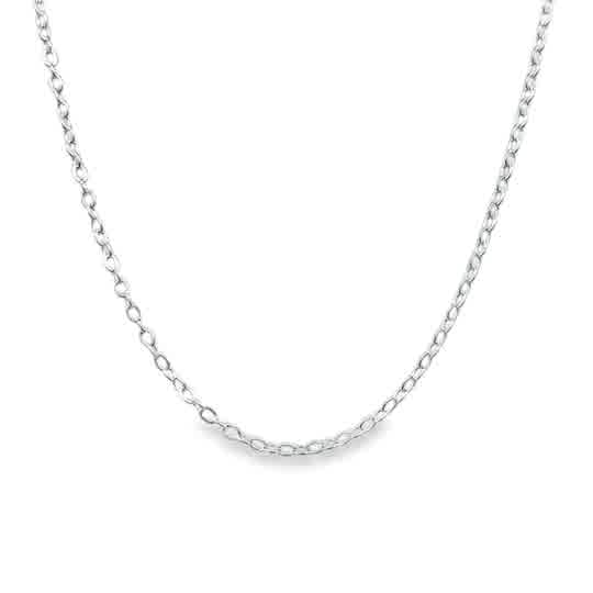 Lady's White Sterling Silver Dainty, 20" Necklace