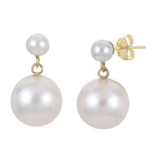 14 Karat Yellow Gold Freshwater Pearl Drop Earrings
