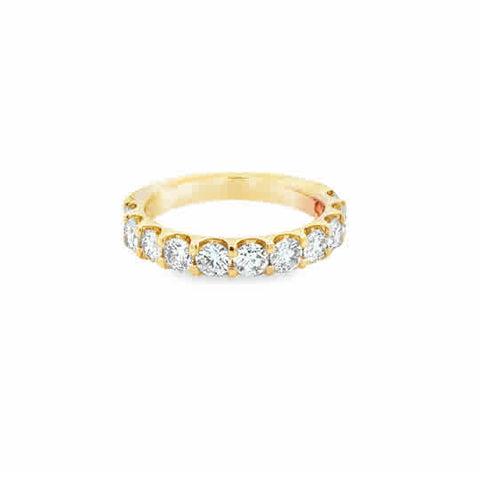 14 Karat Yellow Gold Diamond Wedding Ring, 1.70ctw Round Brilliant Cut Diamonds