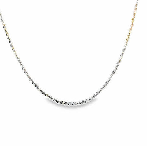 White 14 Karat 1.25Mm Solid Twist Criss Cross Chain Length 18
