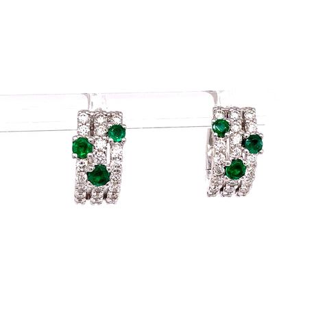 Huggie Hoop Earrings | 14kt white