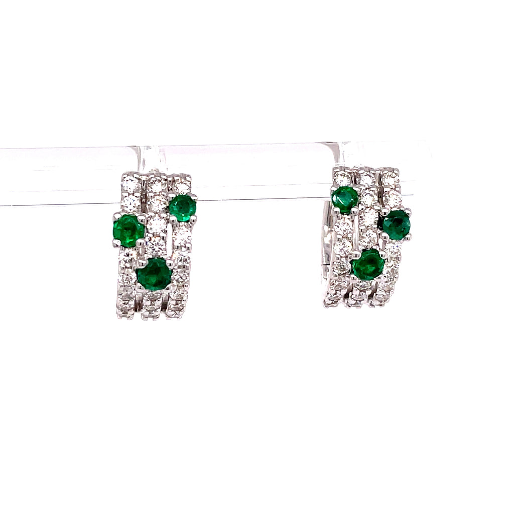 Huggie Hoop Earrings | 14kt white