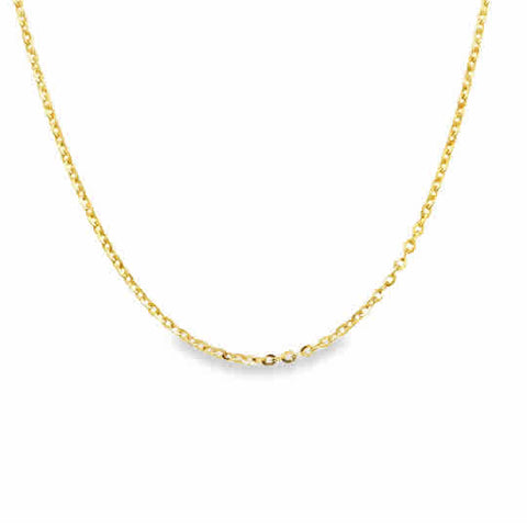 Yellow 14 Karat 1.23Mm Solid Mirror Cable Chain Length 18
