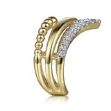 Triple Row Chevron Fashion Ring | 14k Yellow